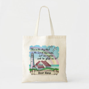 Christian Rejoice Lighthouse  Tote Bag