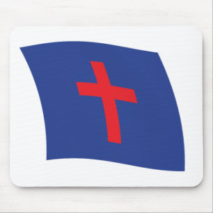 Christian Religion Flag Mousepad