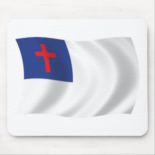 Christian Religion Flag Mousepad