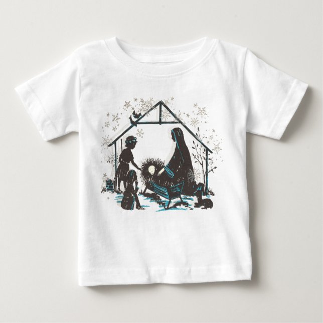 Christian Religious Baby Jesus Christmas Nativity Baby T-Shirt (Front)