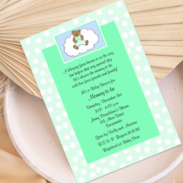 Christian Religious Baby Shower Invitation Green (Creator Uploaded)