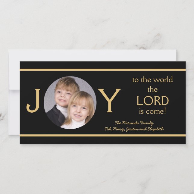 Christian Religious Christmas Photo Cards Joy (Front)