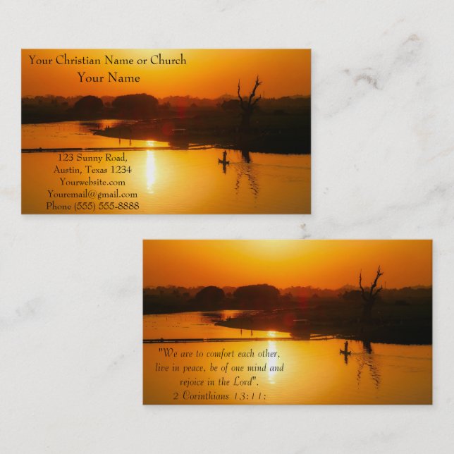 Christian Religious Church Inspirational God Business Card (Front/Back)