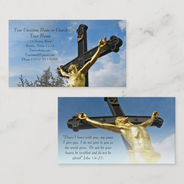 Christian Religious Church Inspirational God Business Card (Front/Back)