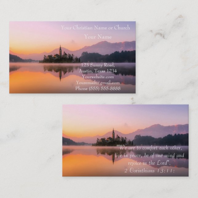Christian Religious Church Inspirational God Business Card (Front/Back)