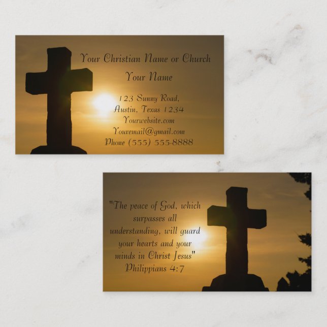 Christian Religious Church Inspirational God Business Card (Front/Back)
