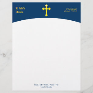 Christian Religious Cross Symbol Custom Letterhead