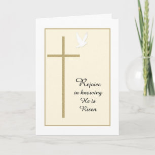 Christian Religious Easter Card -- Cross & Dove