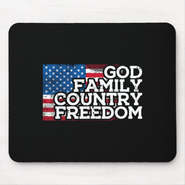 Christian Religious God Jesus Patriotic Men Women  Mouse Pad (Front)