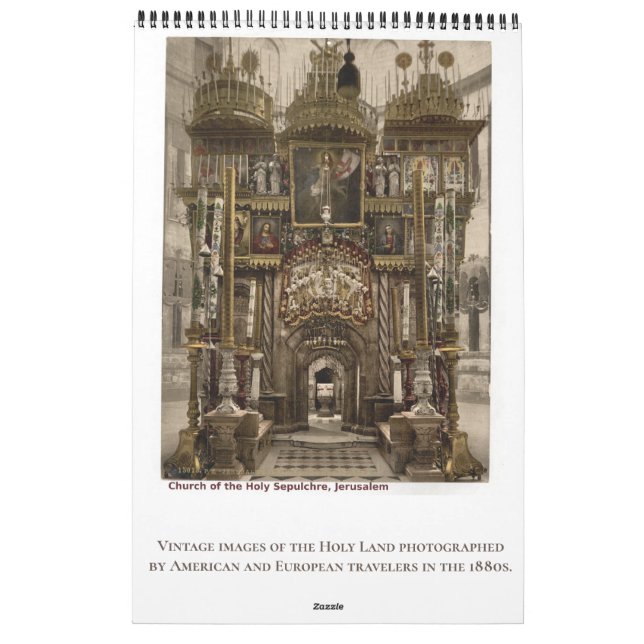 Christian Religious Holy Land Travel Photography Calendar (Back)