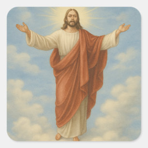 christian Religious Jesus Square Sticker