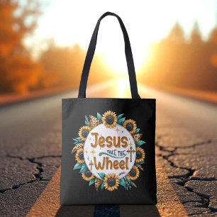 Christian Religious Jesus Take the Wheel Tote Bag