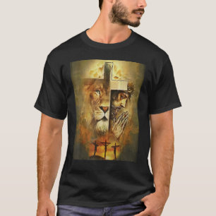 Christian Religious Jesus The Lion Of Judah Cross  T-Shirt