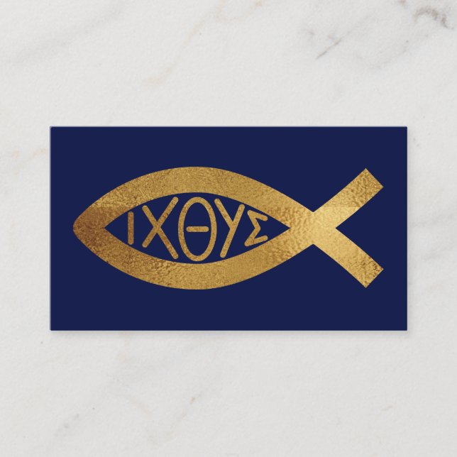 Christian Religious Spiritual Church Ichthus Business Card (Front)