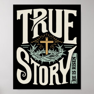 Christian Religious - True Story Colourful Easter Poster