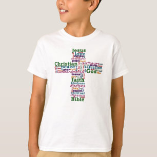 Christian Religious Word Art Cross T-Shirt