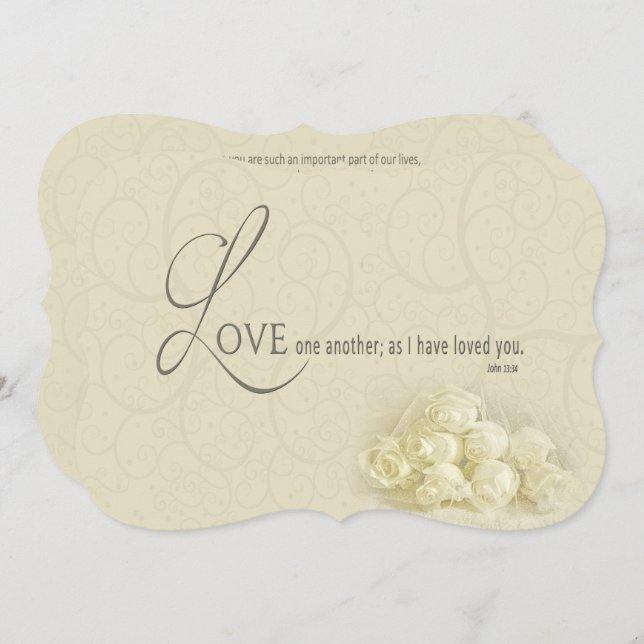 Christian Renewing Wedding Vows Invitation -Roses (Front/Back)