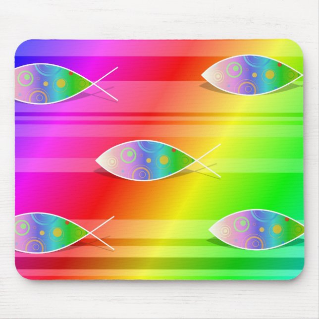 Christian Retro Fish Mouse Pad (Front)