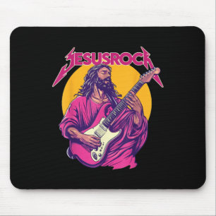 Christian Retro Funny Quote Jesus Rock Basic Music Mouse Pad