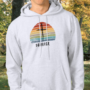 Christian Retro Sunrise-Sunset Cross Hoodie