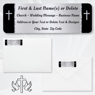 Christian Return Address Labels, Church, Wedding Label