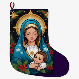 Christian Roman Catholic Virgin Mary Christmas Large Christmas Stocking
