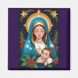 Christian Roman Catholic Virgin Mary Christmas Magnet