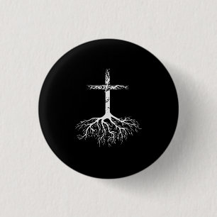 Christian Root your Faith in Jesus Christ Root Tre 3 Cm Round Badge