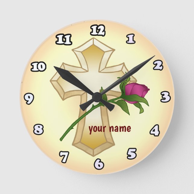 Christian rose Cross clock  (Front)