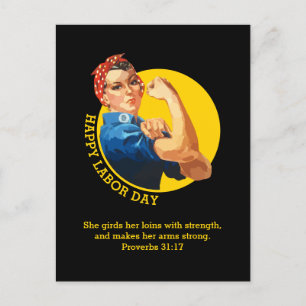 Christian ROSIE RIVETER Labor Day Postcard