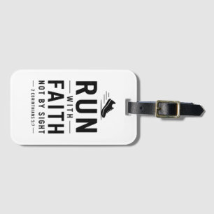 Christian Runner Bible Verse Faith Running Motivat Luggage Tag
