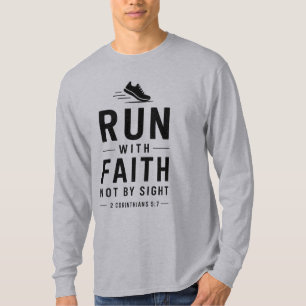 Christian Runner Bible Verse Faith Running Motivat T-Shirt