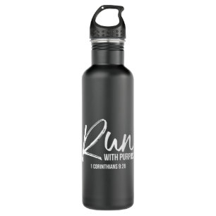 Christian Runner Gift Running Gear Run With Purpos 710 Ml Water Bottle