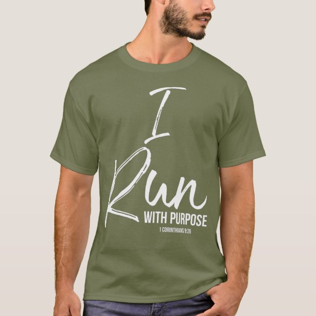 Christian Running Gift for Runners I Run with T-Shirt (Front)