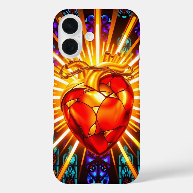 Christian Sacred Heart Stained Glass Case-Mate iPhone Case (Back)