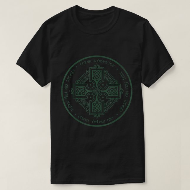 Christian Saint Patricks Breastplate Lorica Prayer T-Shirt (Design Front)