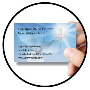 Christian Scenic Dove Church Business Cards
