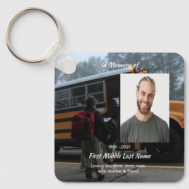 Christian School Bus Driver  Memorial Keepsake  Key Ring (Front)