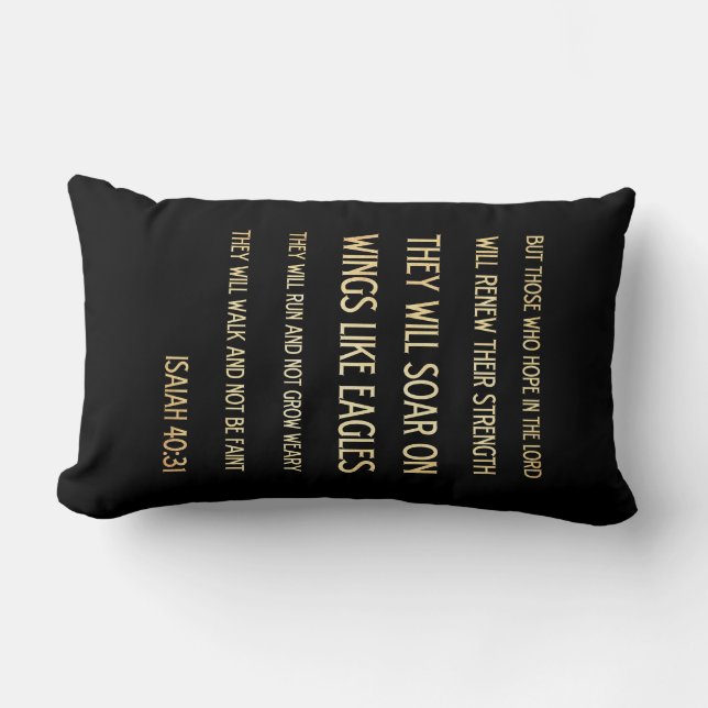 Christian Scriptural Bible Verse - Isaiah 40:31 Lumbar Cushion (Front)