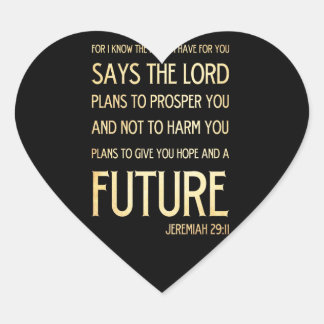 Christian Scriptural Bible Verse - Jeremiah 29:11 Heart Sticker