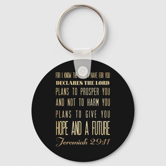 Christian Scriptural Bible Verse - Jeremiah 29:11 Key Ring (Front)