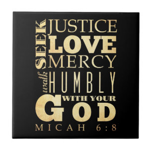 Christian Scriptural Bible Verse - Micah 6:8 Tile
