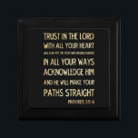 Christian Scriptural Bible Verse - Proverbs 3:5-6 Gift Box<br><div class="desc">Inspirational Art - "Trust Lord with all your heart,  in all your ways acknowledge him and he will make your path straight."</div>