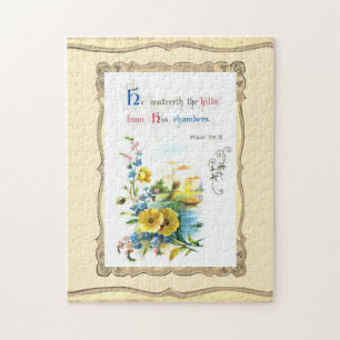 Christian Scripture And Pretty Flowers  Jigsaw Puzzle