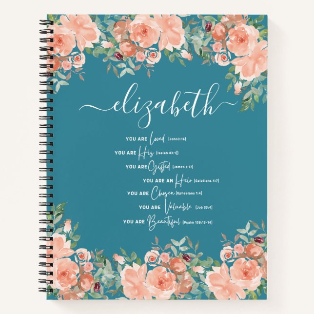 Christian Scripture Bible Verse Spiral Notebook (Front)