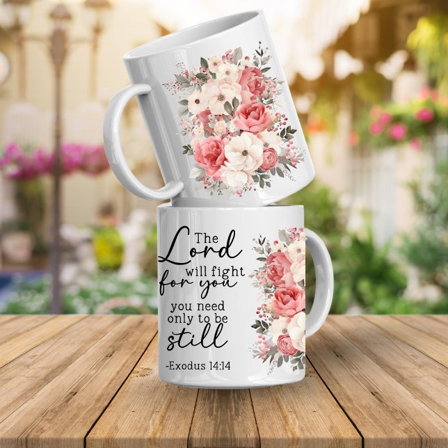 Christian Scripture Floral Mug (Bible verse floral mugs that are inspirational faith scriptures that will encourage and inspire you)