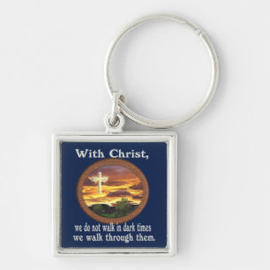 Christian scripture gift walking in troubled times key ring