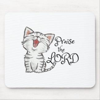 Christian scripture gift with cute cat, Praise The Mouse Pad