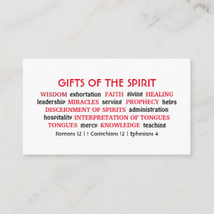 Christian Scripture GIFTS OF SPIRIT Modern Business Card