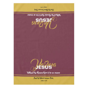 Christian Scripture JESUS REASON SEASON Christmas Tablecloth
